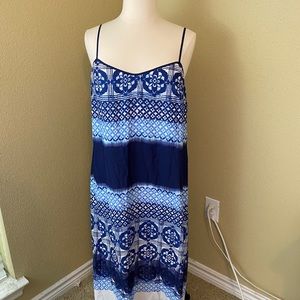NWT Ann Taylor Size 18 blue and white Maxi Dress